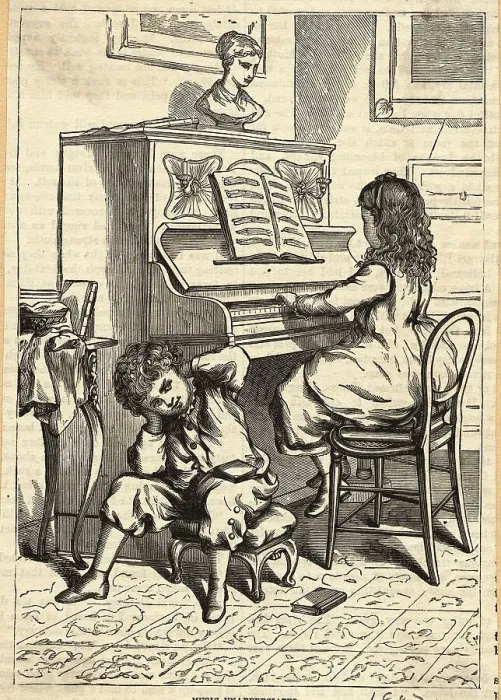 Framed Print : Girl Playing the Piano Framed Print : Girl Playing the Piano
