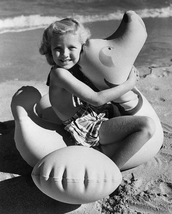 Framed Print : Girl Playing with Pool Toy Framed Print : Girl Playing with Pool Toy