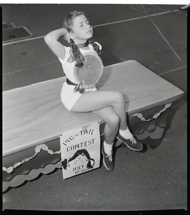 Framed Print : Girl Posing Cheesecake-Like; Pigtails Framed Print : Girl Posing Cheesecake-Like; Pigtails