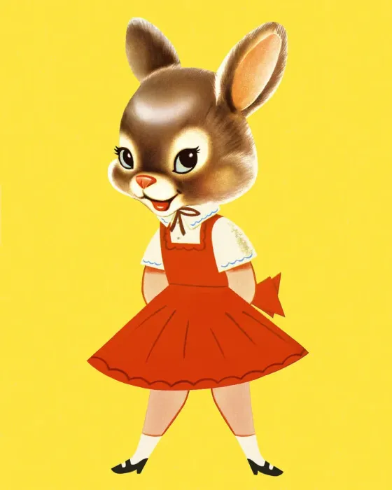 Framed Print : Girl with Rabbit Head
