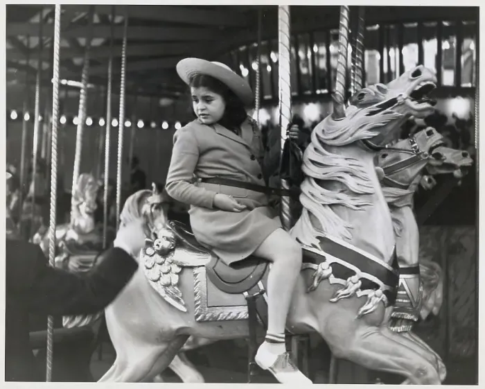 Framed Print : Girl Riding Carousel Horse Framed Print : Girl Riding Carousel Horse