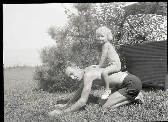 Framed Print : Girl Riding on Back of Father Framed Print : Girl Riding on Back of Father