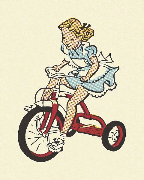 Girl Riding a Tricycle