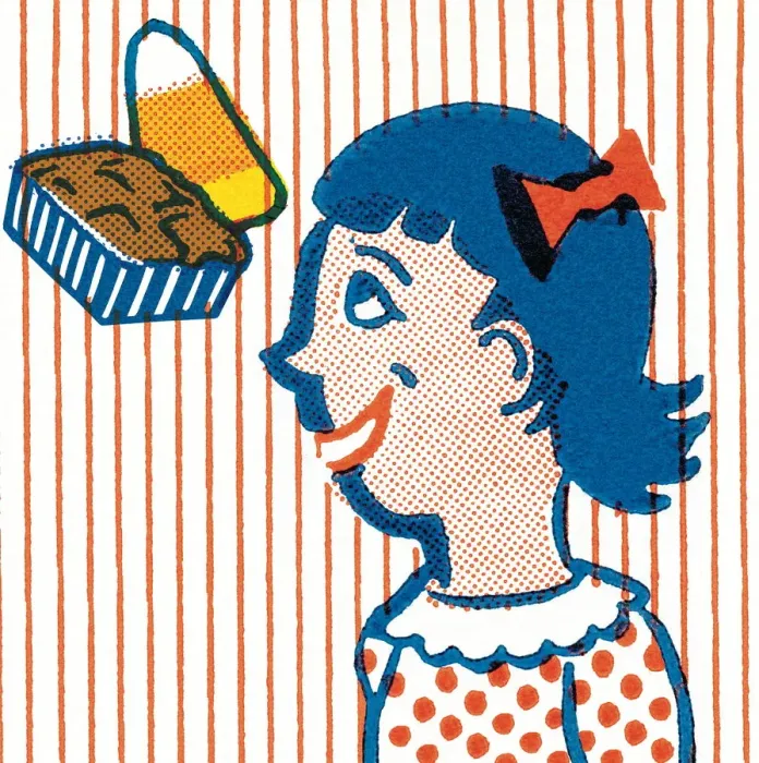 Framed Print : Girl and snacks