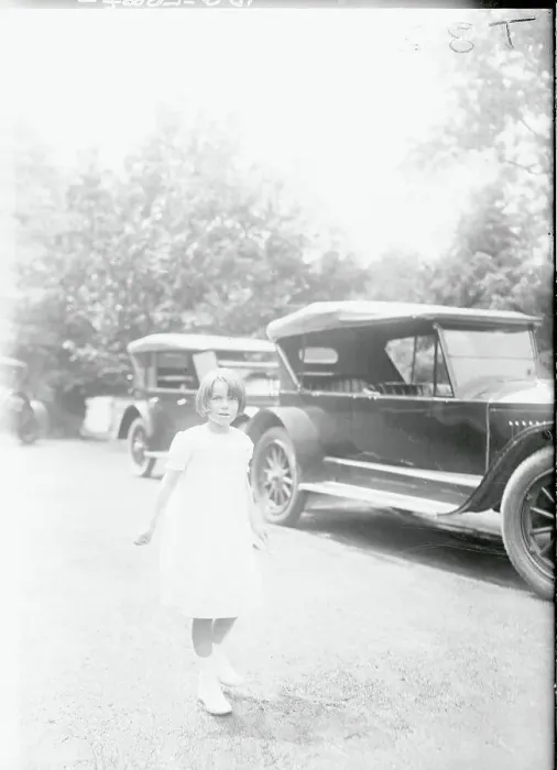 Framed Print : Girl Strolling Past Automobiles Framed Print : Girl Strolling Past Automobiles