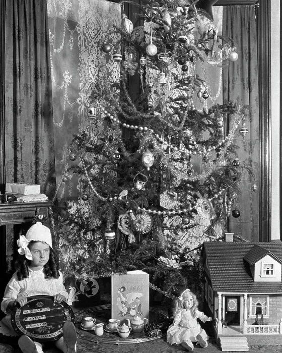 Framed Print : Girl with Toys at Christmas Tree Framed Print : Girl with Toys at Christmas Tree