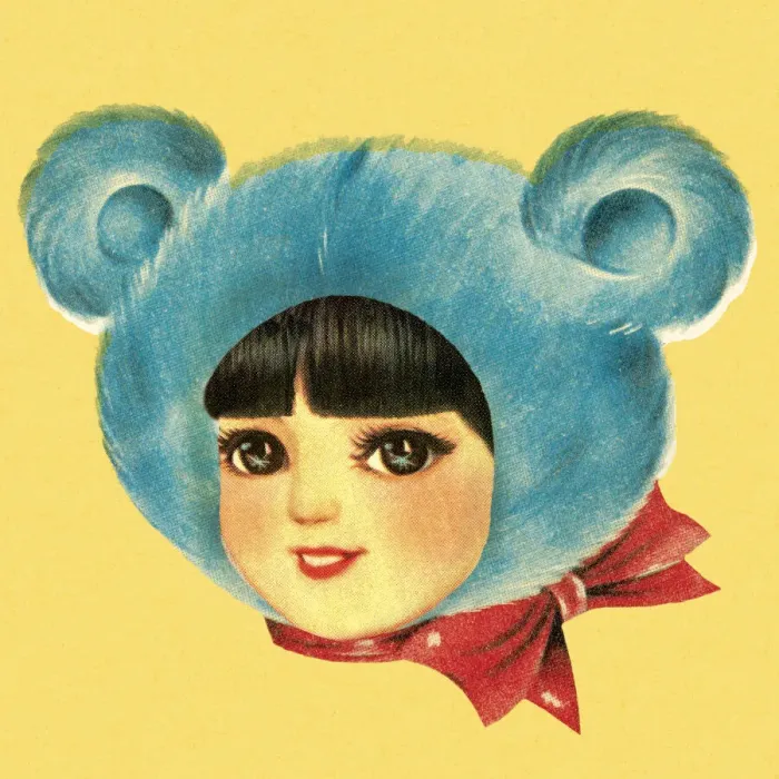 Framed Print : Girl Wearing a Fluffy Hat with Ears Framed Print : Girl Wearing a Fluffy Hat with Ears