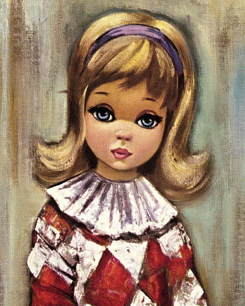 Girl Wearing a Harlequin Outfit