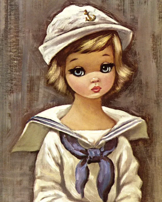Framed Print : Girl Wearing a Sailor Outfit Framed Print : Girl Wearing a Sailor Outfit