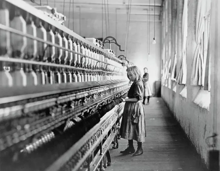 Framed Print : Girl Working at a Cotton Mill Framed Print : Girl Working at a Cotton Mill
