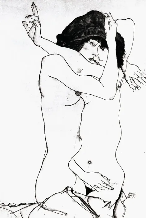 Framed Print : Girlfriends by Egon Schiele Framed Print : Girlfriends by Egon Schiele