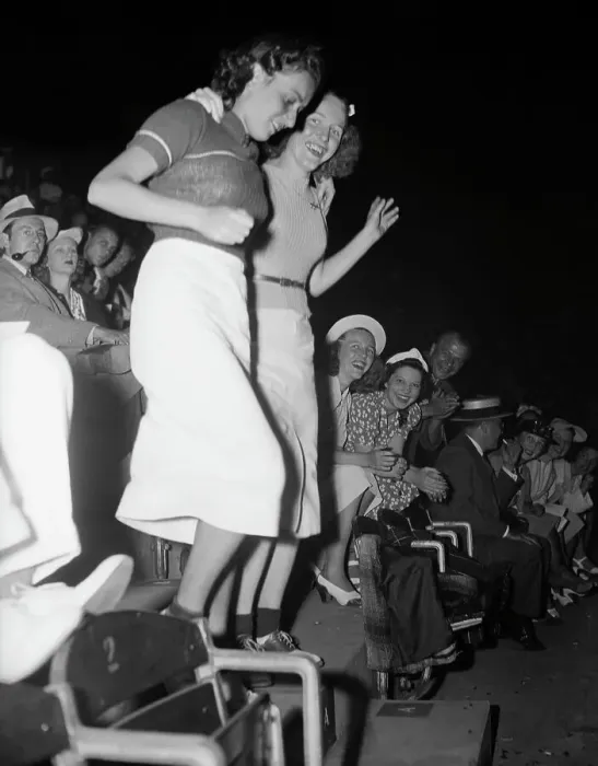 Framed Print : Girls In Audience Dancing On Seats Framed Print : Girls In Audience Dancing On Seats