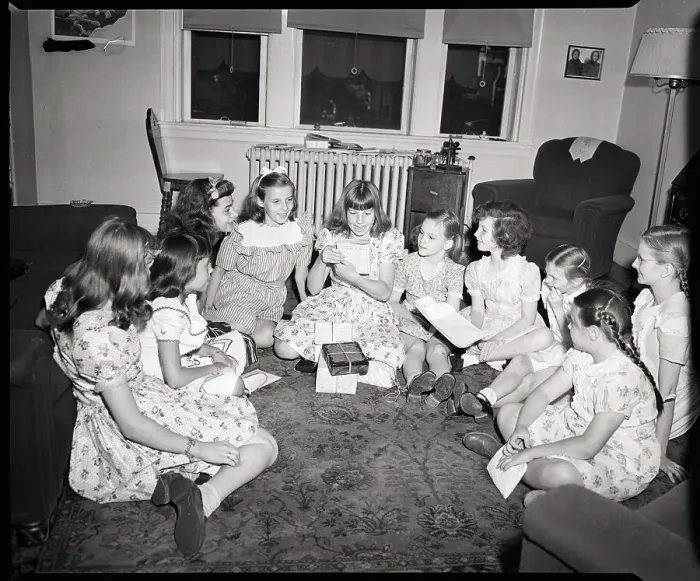 Framed Print : Girls at a Birthday Party Framed Print : Girls at a Birthday Party