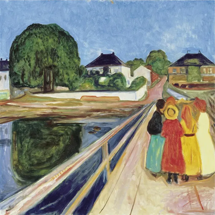Framed Print : Girls on the bridge, 1902 Framed Print : Girls on the bridge, 1902