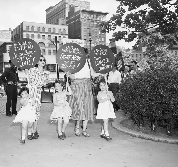 Framed Print : Girls Carry Protest Placards Framed Print : Girls Carry Protest Placards