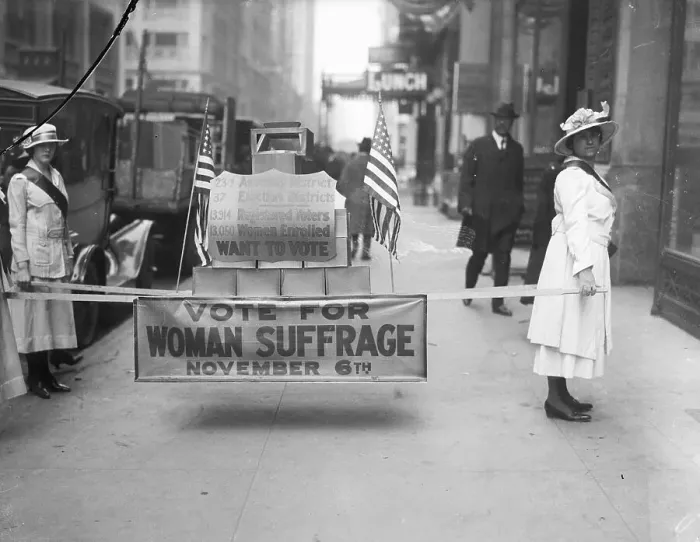Framed Print : Girls Carrying Ballot Boxes In Parade Framed Print : Girls Carrying Ballot Boxes In Parade