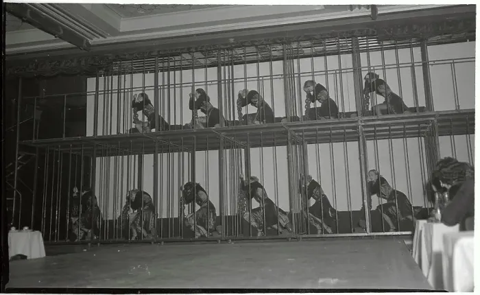 Framed Print : Girls Dancing in Prison Scene for Nightclub Framed Print : Girls Dancing in Prison Scene for Nightclub