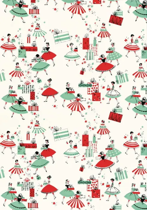 Framed Print : Girls in dresses pattern