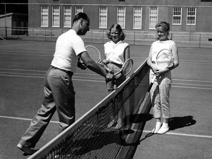 Framed Print : Girls Getting Tennis Lesson Framed Print : Girls Getting Tennis Lesson