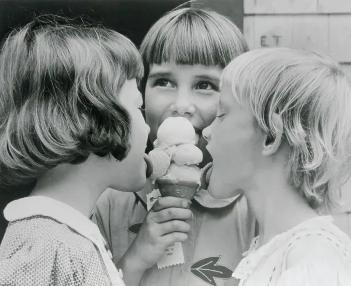 Framed Print : Girls Licking Ice Cream Framed Print : Girls Licking Ice Cream