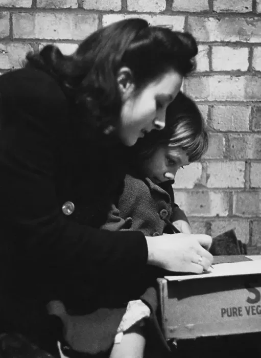 Framed Print : Girls In London Shelter Framed Print : Girls In London Shelter