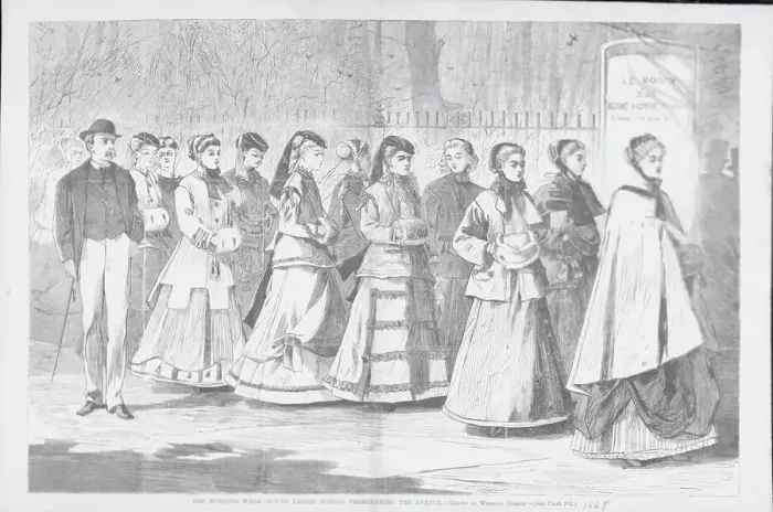 Framed Print : Girls on a Morning Walk Framed Print : Girls on a Morning Walk