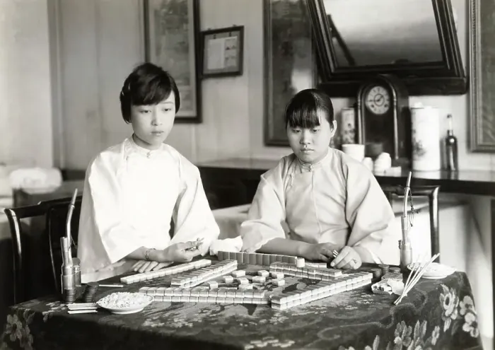 Framed Print : Girls Playing Mah Jongg Framed Print : Girls Playing Mah Jongg