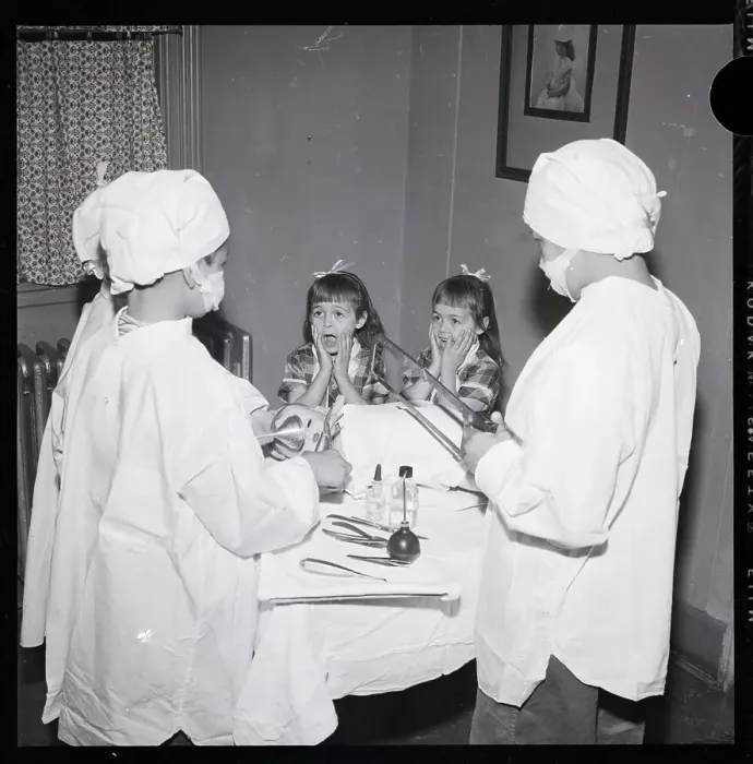 Framed Print : Girls Screaming At Doll Doctors