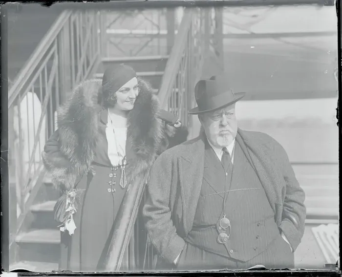 Framed Print : Giulio Casazza with Wife Aboard Ship Framed Print : Giulio Casazza with Wife Aboard Ship