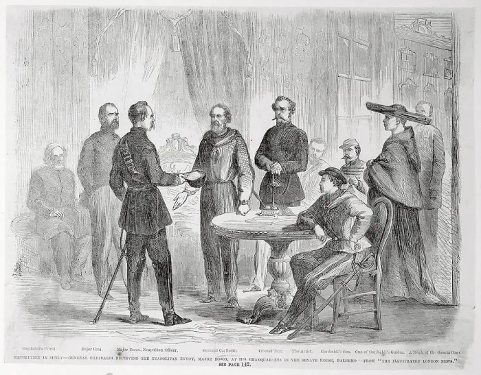 Framed Print : Giuseppe Garibaldi Greeting Group of People Framed Print : Giuseppe Garibaldi Greeting Group of People