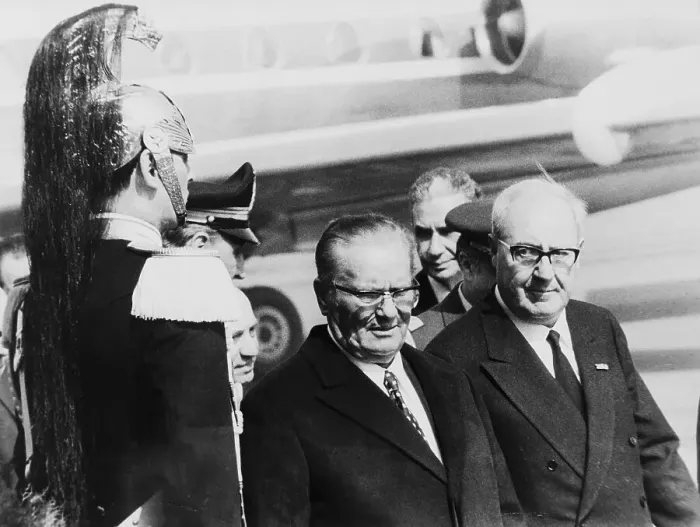 Framed Print : Giuseppe Saragat Escorting Josip Broz Tito Framed Print : Giuseppe Saragat Escorting Josip Broz Tito
