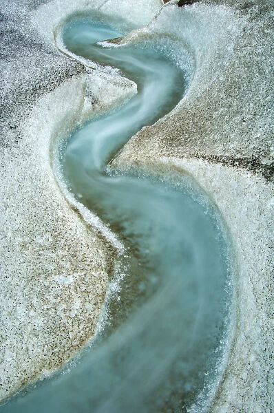 Glacial stream on Schlatenkees glacier, Nationalpark Hohe Tauern national park, Austria, Europe