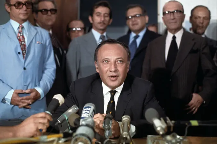 Framed Print : Glafkos Clerides Speaking at a Press Conference Framed Print : Glafkos Clerides Speaking at a Press Conference