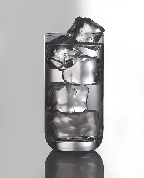 Glass Filled With Water And Ice