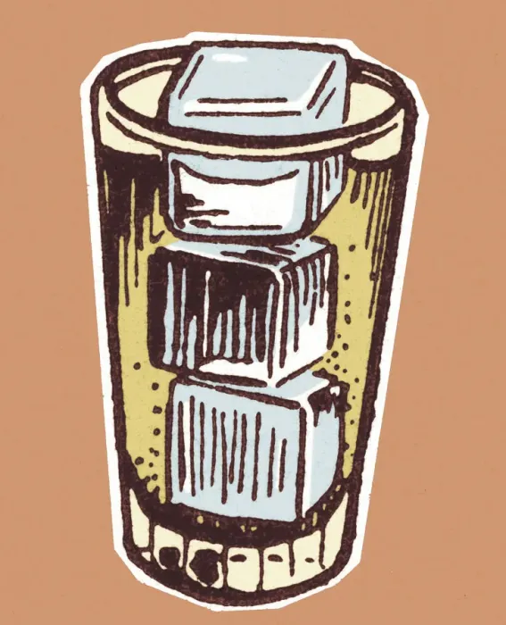 Framed Print : Glass with Ice Cubes