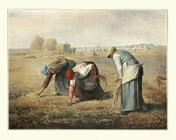 The Gleaners by Jean-Francois Millet, peasant women gleaning farmers field