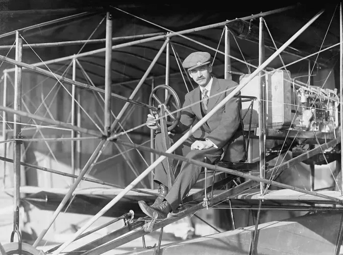 Framed Print : Glenn Curtiss Sitting in Plane Framed Print : Glenn Curtiss Sitting in Plane