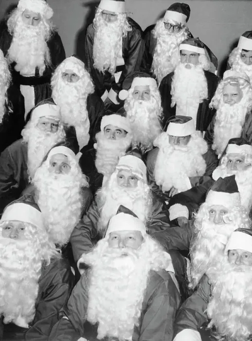 Framed Print : Glenn Ford Posing with Other Santas Framed Print : Glenn Ford Posing with Other Santas