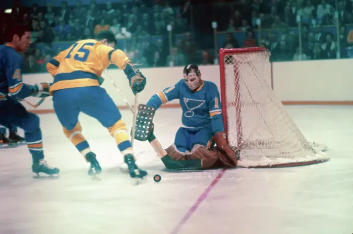 Framed Print : Glenn Hall Defending Goal Framed Print : Glenn Hall Defending Goal
