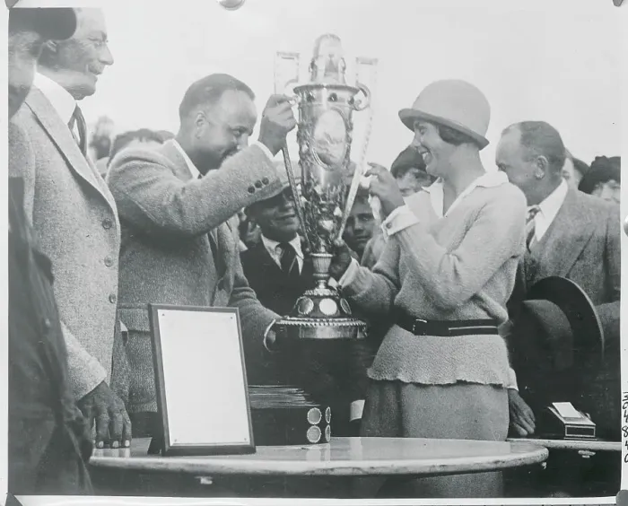 Framed Print : Glenna Collett Receiving Trophy Framed Print : Glenna Collett Receiving Trophy
