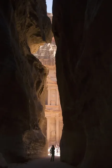 Framed Print : Glimpse of The Treasury in the ancient city of Petra that is revealed at the bottom of the canyon. Petra, Jordan Framed Print : Glimpse of The Treasury in the ancient city of Petra that is revealed at the bottom of the canyon. Petra, Jordan
