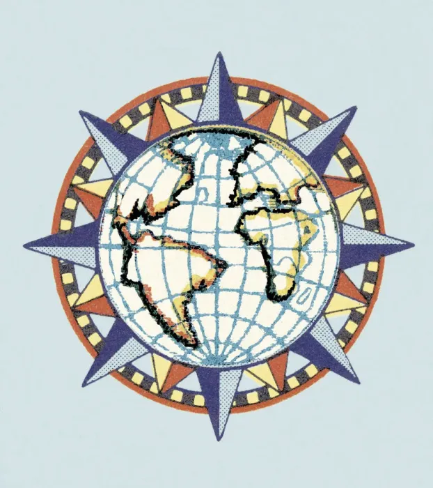 Framed Print : Globe Compass Framed Print : Globe Compass