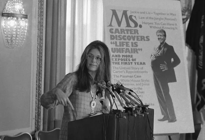 Framed Print : Gloria Steinem Speaking at Podium Framed Print : Gloria Steinem Speaking at Podium