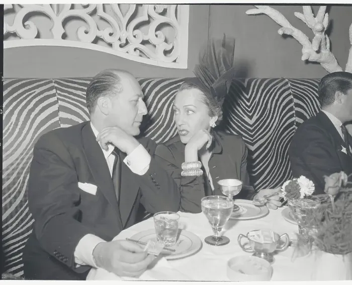 Framed Print : Gloria Swanson and Date Dining