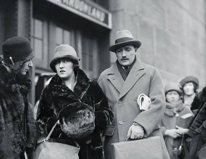 Framed Print : Gloria Swanson Standing With Her Husband
