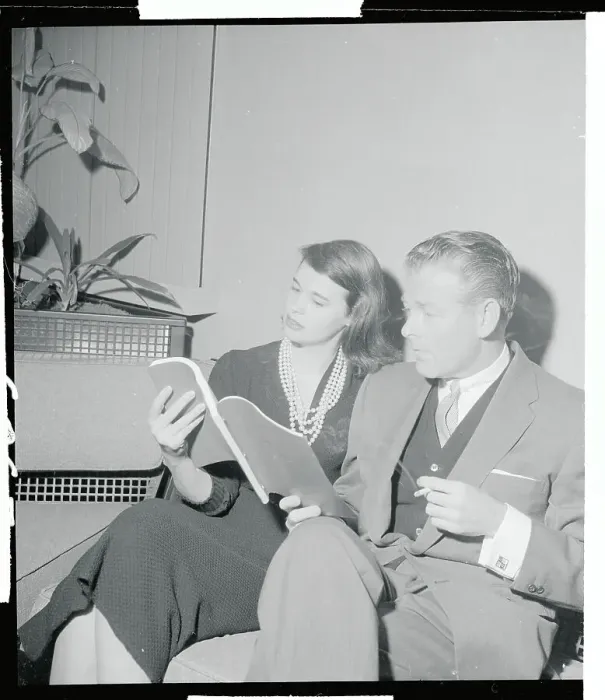Framed Print : Gloria Vanderbilt Reading a Script Framed Print : Gloria Vanderbilt Reading a Script