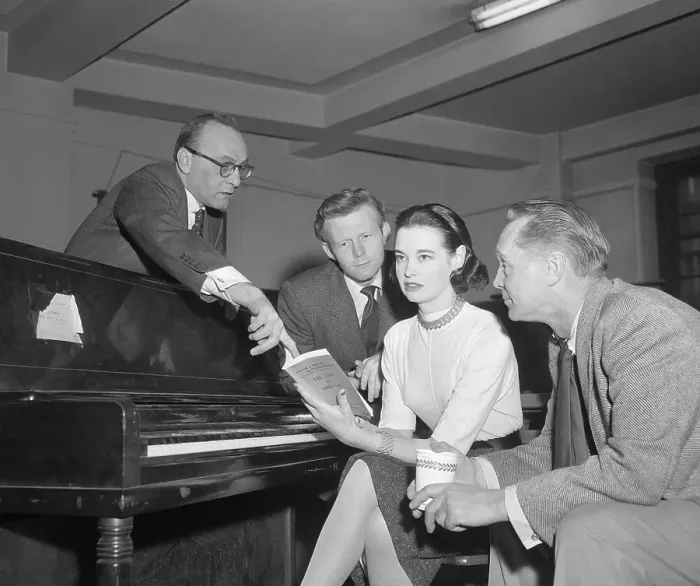 Framed Print : Gloria Vanderbilt Rehearsing with Franchot Tone Framed Print : Gloria Vanderbilt Rehearsing with Franchot Tone