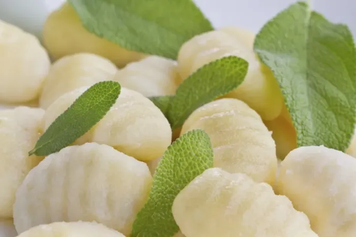 Framed Print : Gnocchi, basil Framed Print : Gnocchi, basil