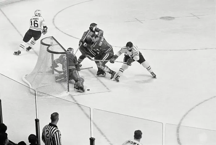 Framed Print : Goalie Blocking Shot Framed Print : Goalie Blocking Shot