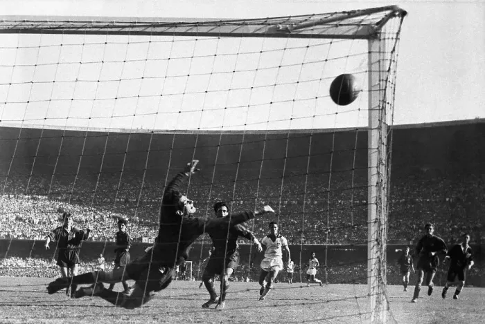 Framed Print : Goalie Leaping to Block Soccer Ball Framed Print : Goalie Leaping to Block Soccer Ball
